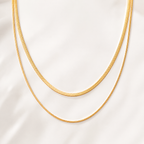 Colar Dupla Camada Banhado a Ouro 18K