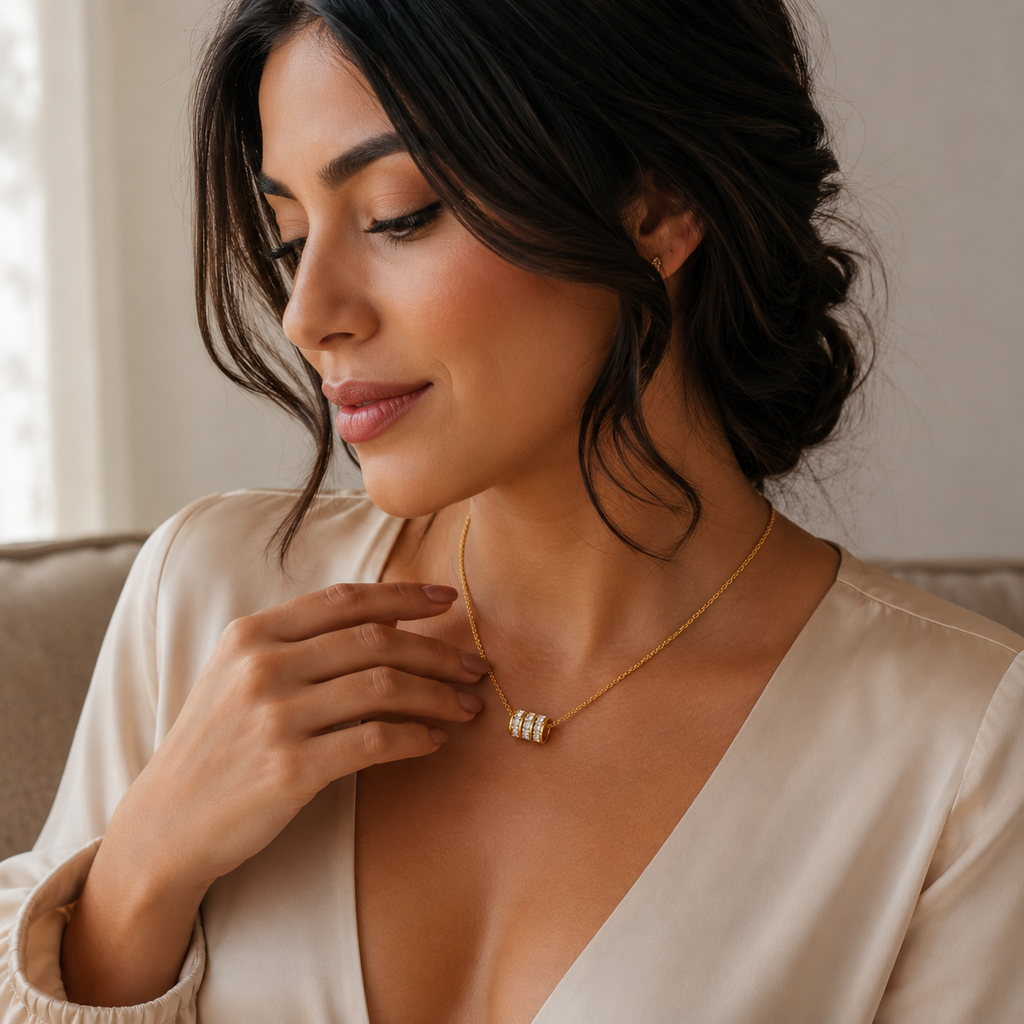 Colar Cilindro Banhado a Ouro 18K
