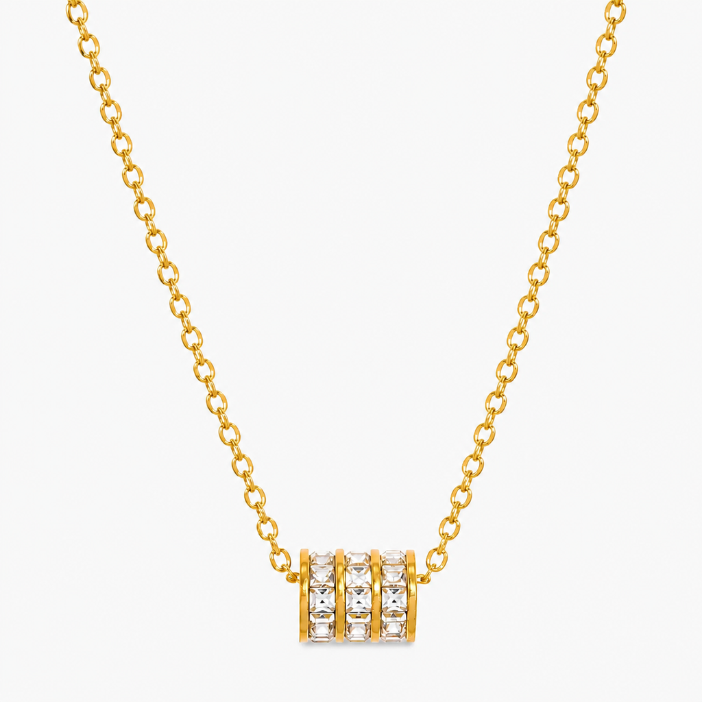 Colar Cilindro Banhado a Ouro 18K