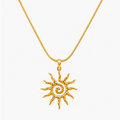 Colar com Pingente de Sol Banhado a Ouro 18K