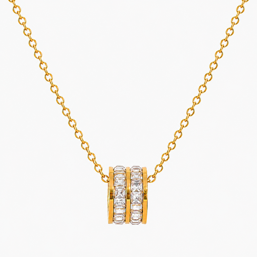 Colar Jade Banhado a Ouro 18K