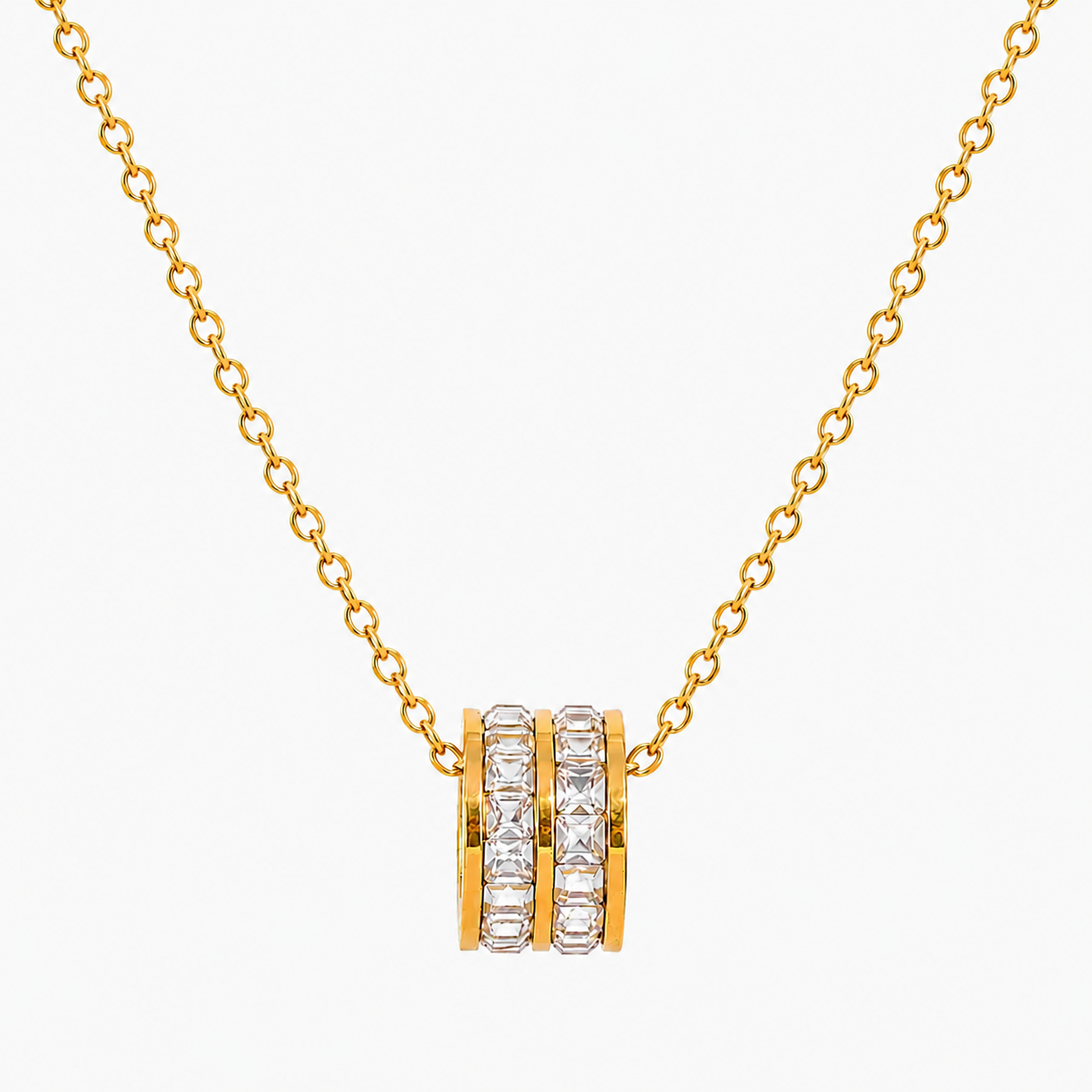 Colar Jade Banhado a Ouro 18K