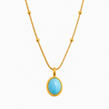 Colar Pedra Azul Banhado a Ouro 18K