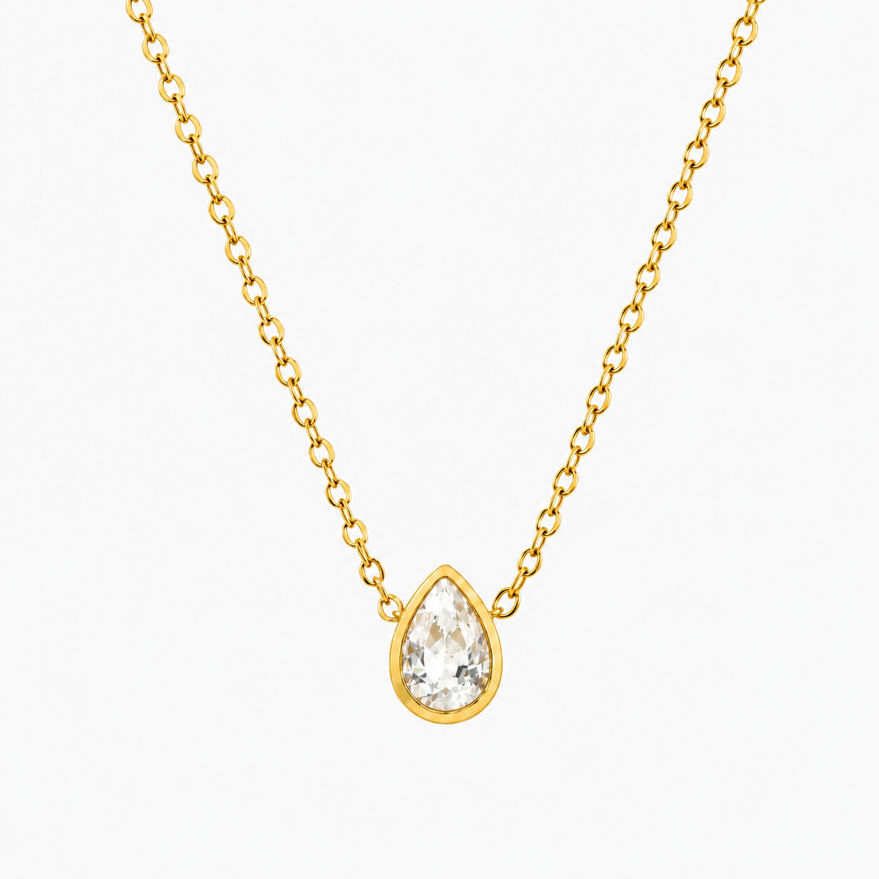 Colar Gota de Água Banhado a Ouro 18K