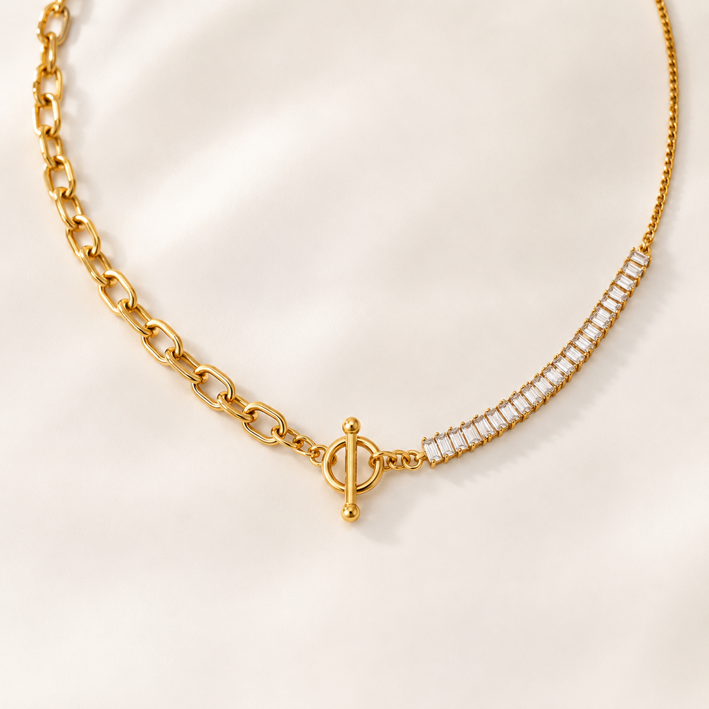 Colar Dual Shine Banhado a Ouro 18K