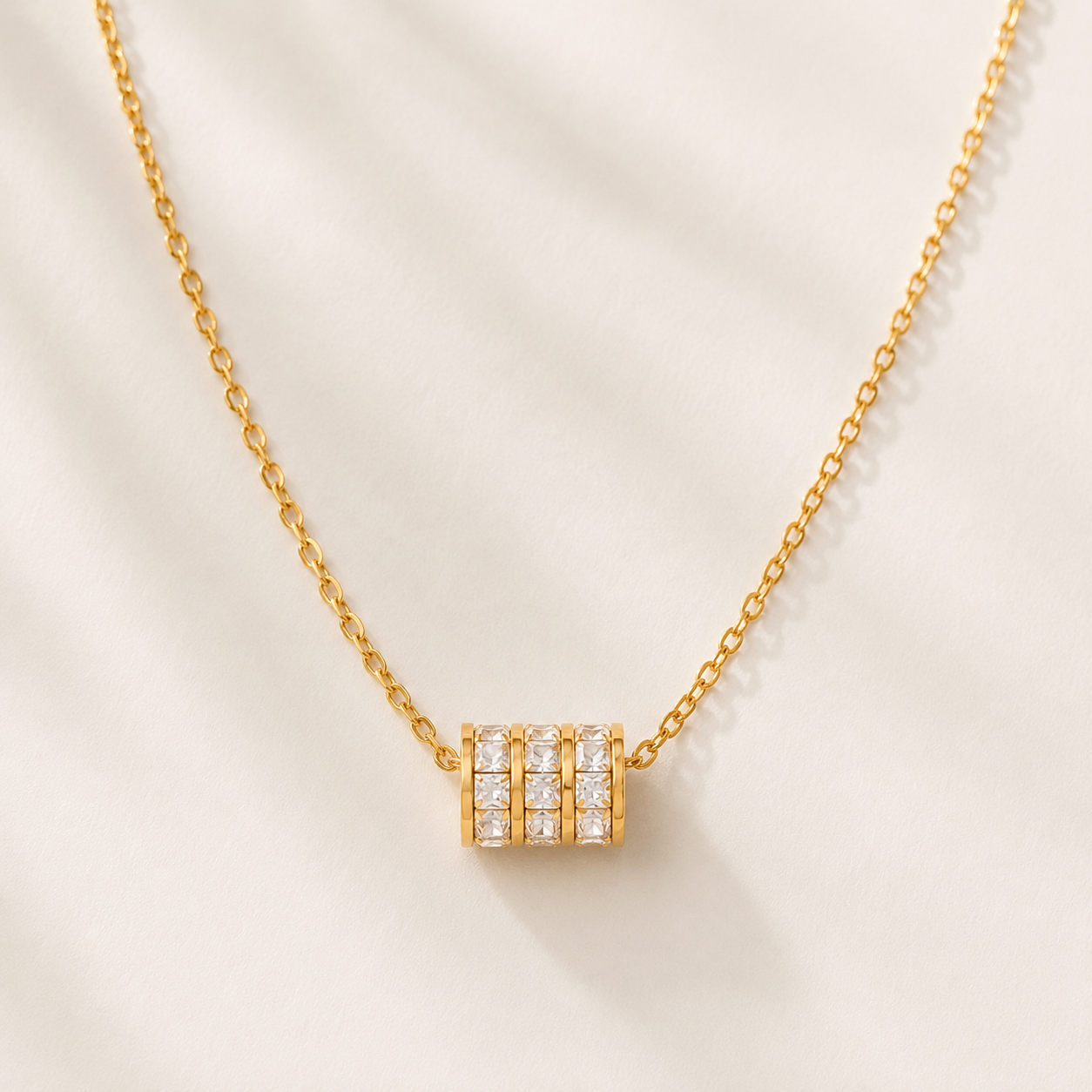 Colar Cilindro Banhado a Ouro 18K