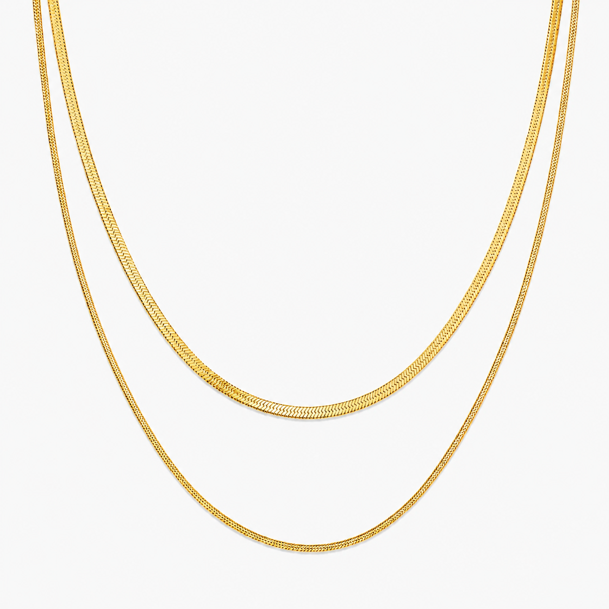 Colar Dupla Camada Banhado a Ouro 18K