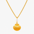 Colar com Pingente de Concha Banhado a Ouro 18K