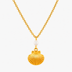 Colar com Pingente de Concha Banhado a Ouro 18K