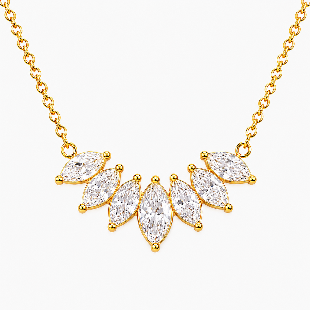 Colar Flor de Zircônia Banhado a Ouro 18K