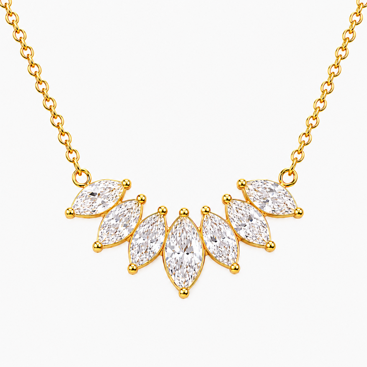 Colar Flor de Zircônia Banhado a Ouro 18K