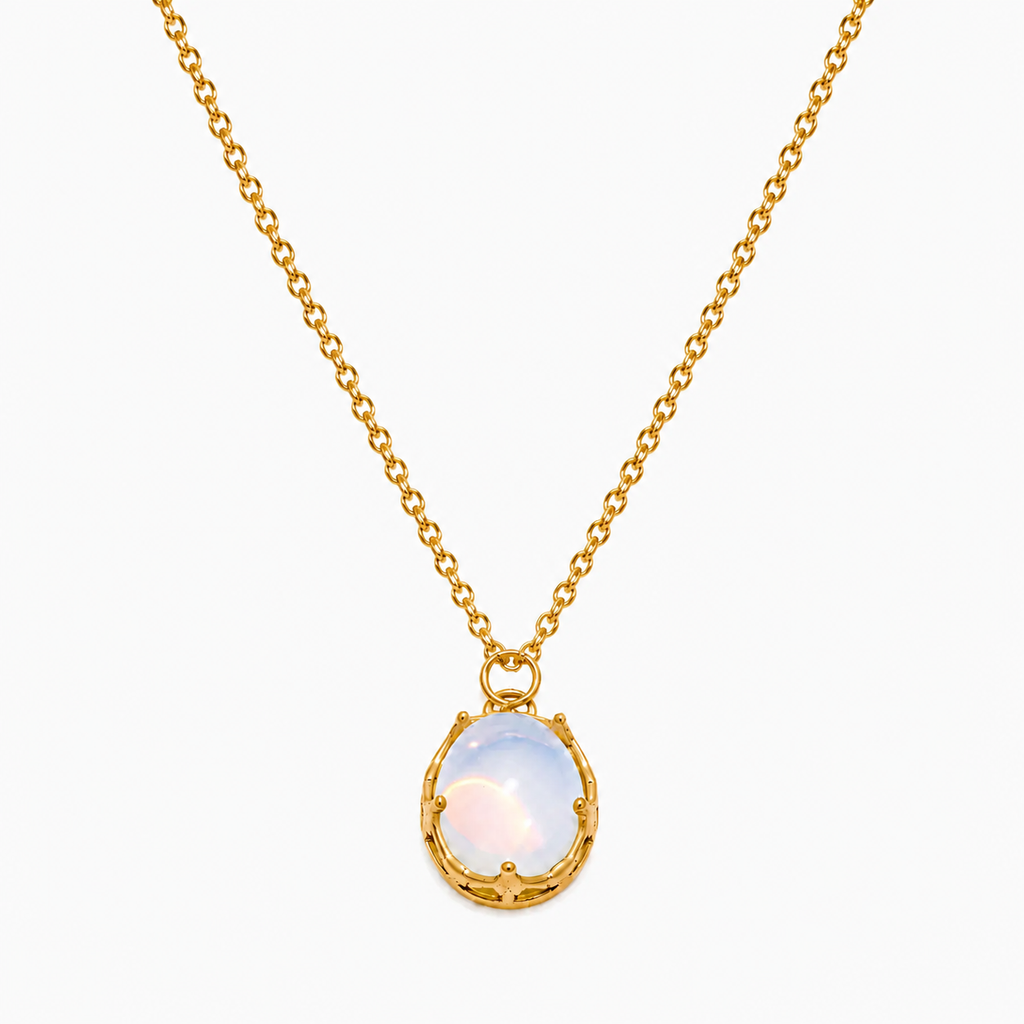 Colar Opala Banhado a Ouro 18K